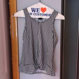 Black and White Gingham Women's Top
